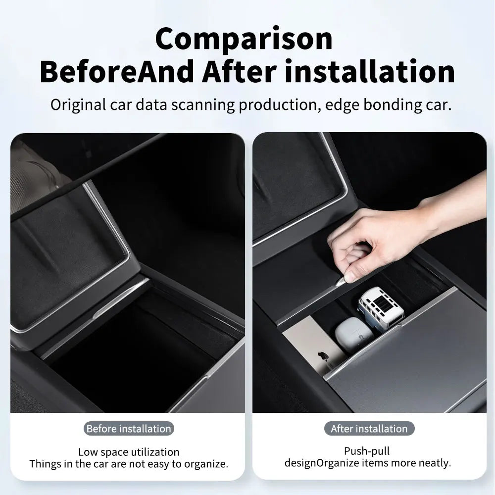 Center Armrest Hidden Storage Tray for Model 3 (2021-2023)