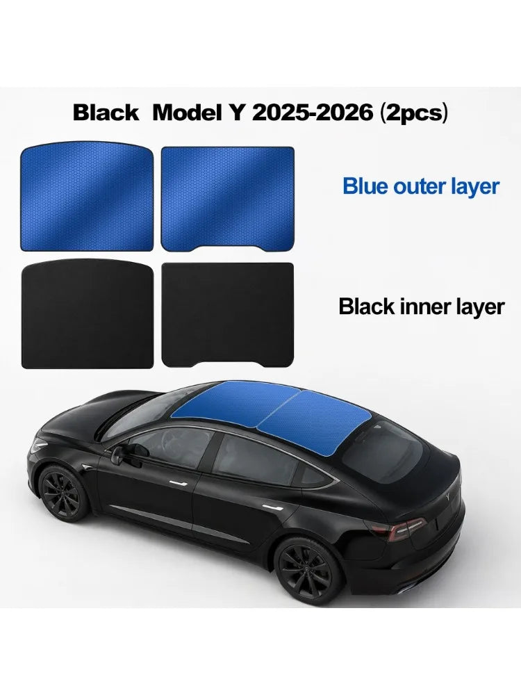 Panoramic Glass Roof Sunshade for Model 3 / Model Y (2017-2025)