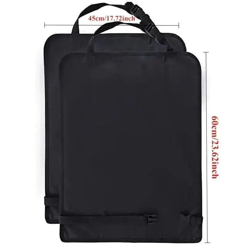 Rear Seat Back Kick Mat Protector with Storage Pockets, Universal Fit