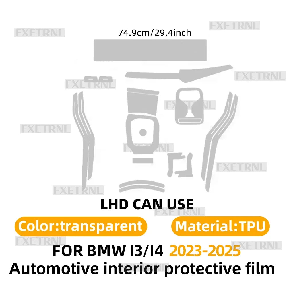 TPU Interior Console Film for BMW i4 (2023-2025)