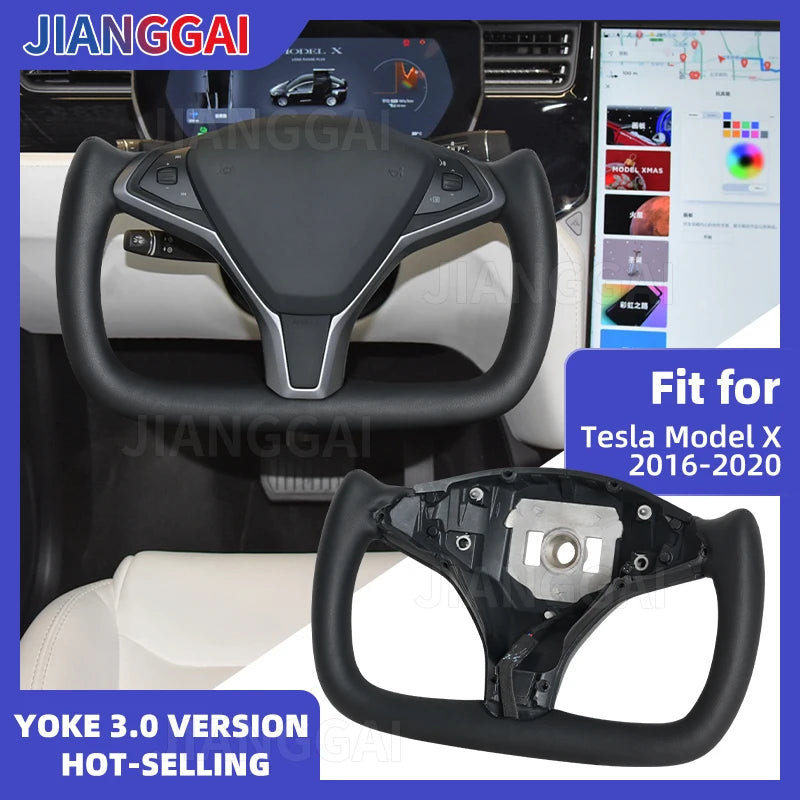 Heated Leather Yoke Steering Wheel for Model S / Model X (2014–2020)