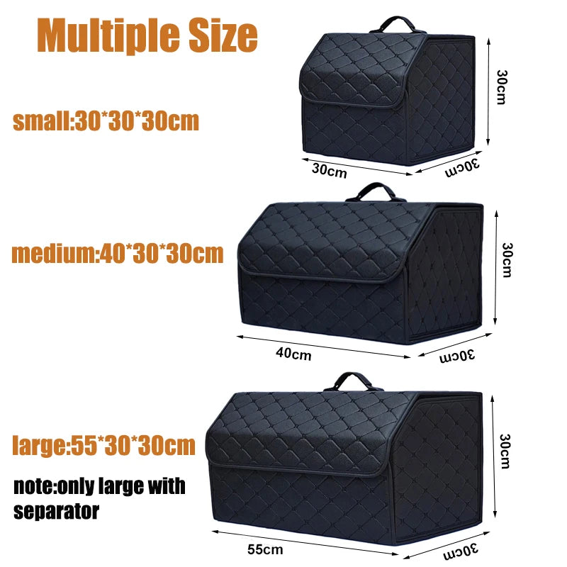 Foldable Trunk Organizer Box, Large Capacity, Universal Fit