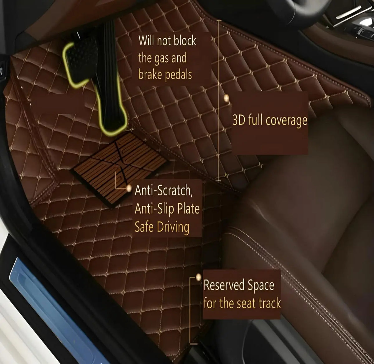 Leather-Style Floor Mats for Mustang Mach-E (2021-2025)