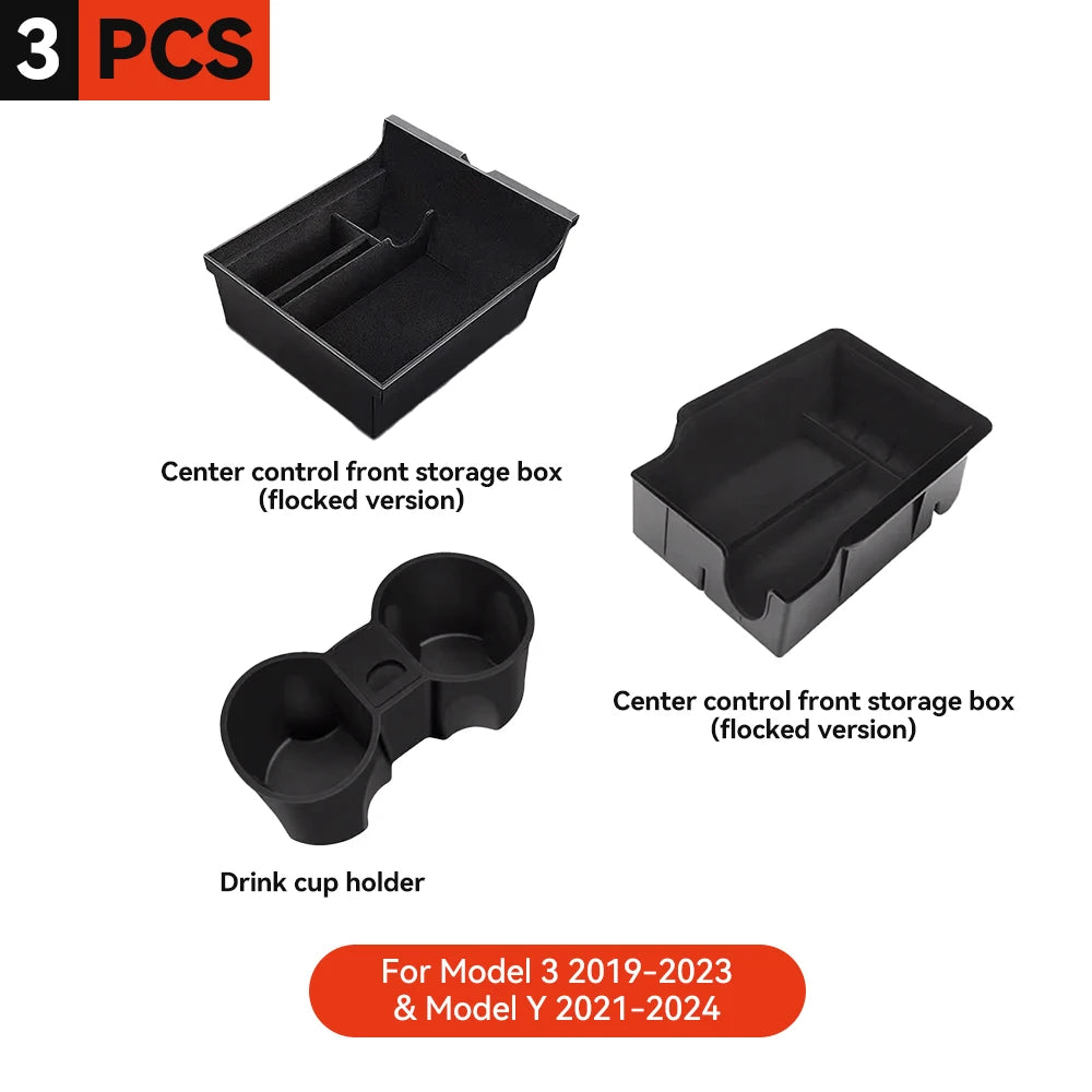 Center Armrest Hidden Storage Tray for Model 3 (2021-2023)