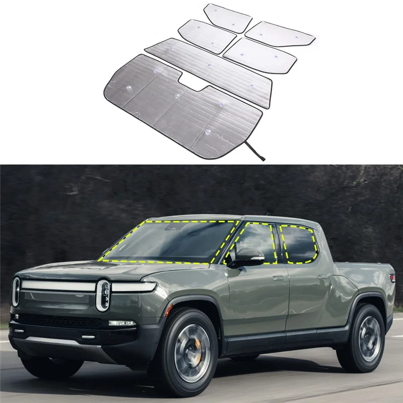 Windshield & Side Sunshade Set for Rivian R1T