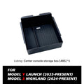 Armrest Storage Tray for Model Y Juniper (2025+)