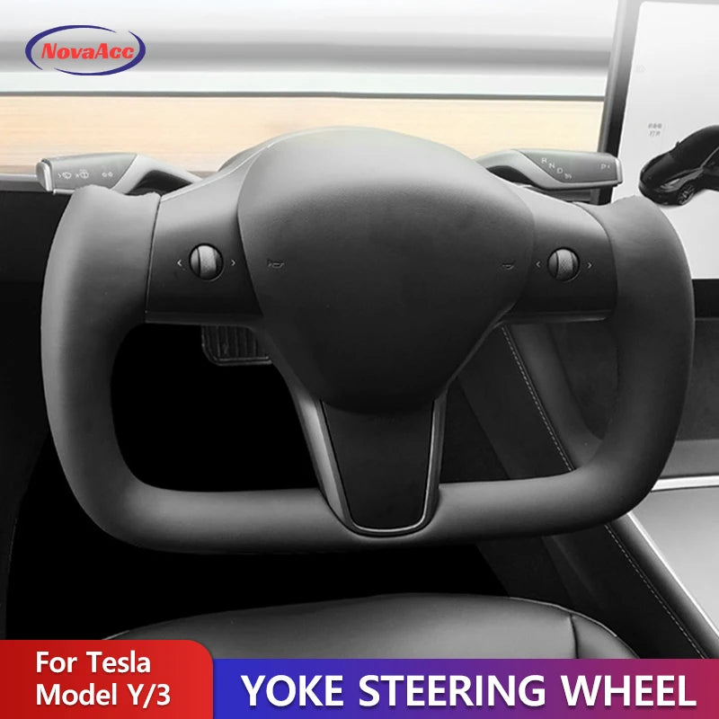 Heated Nappa / Suede Yoke Steering Wheel for Model 3 / Model Y (2017–2023)