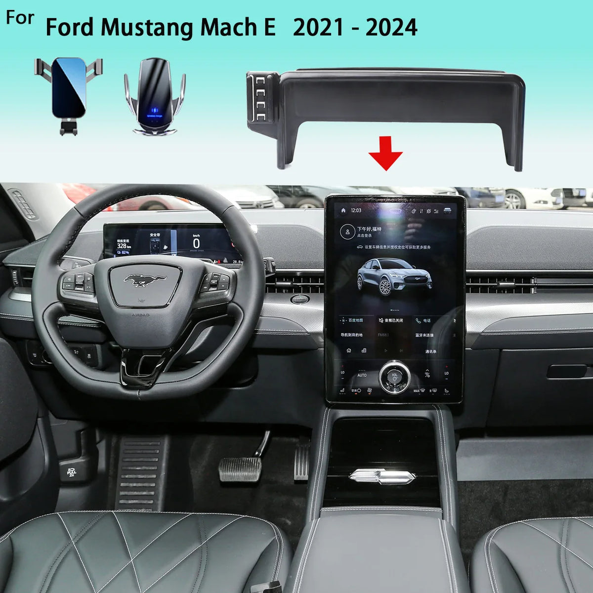 Screen-Mount Phone Holder for Mustang Mach-E