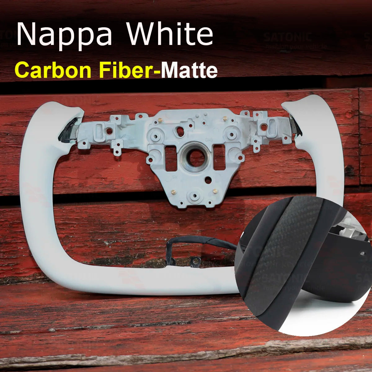 Heated Sports Yoke Steering Wheel for Model Y Juniper — Nappa