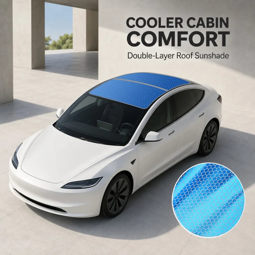 Ice-Blue Glass Roof Sunshade for Model Y (2020-2026)