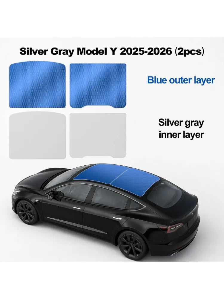 Panoramic Glass Roof Sunshade for Model 3 / Model Y (2017-2025)