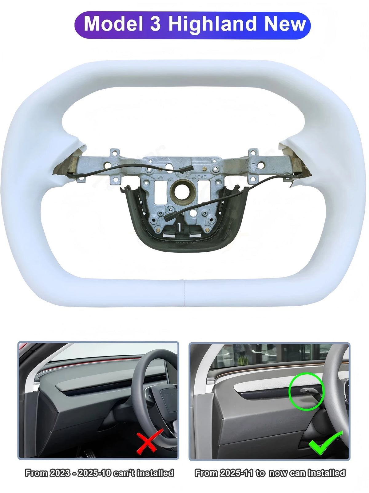 Full Floating Cybertruck-Style Yoke for Model Y Juniper / Model 3 Highland