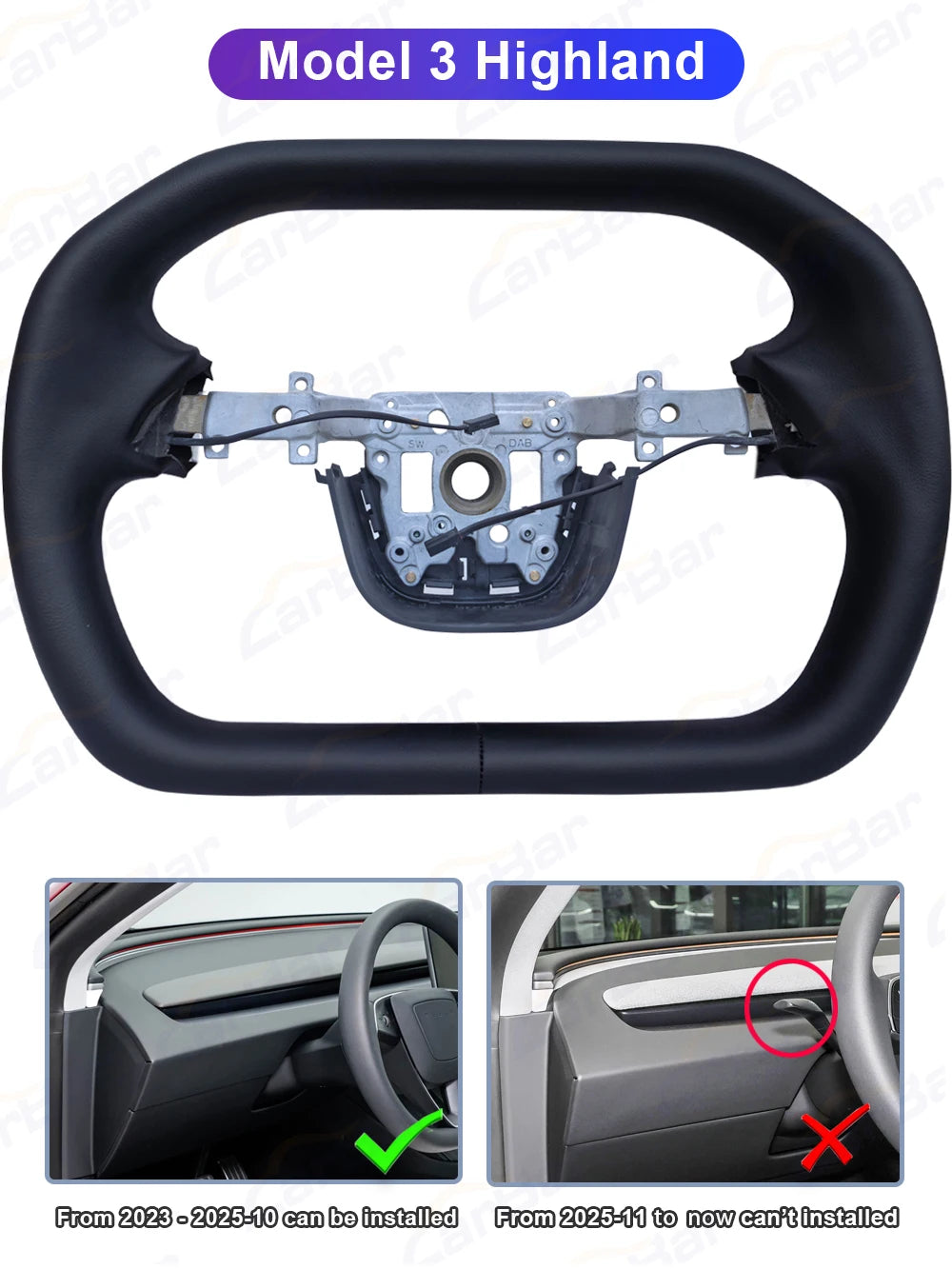 Full Floating Cybertruck-Style Yoke for Model Y Juniper / Model 3 Highland