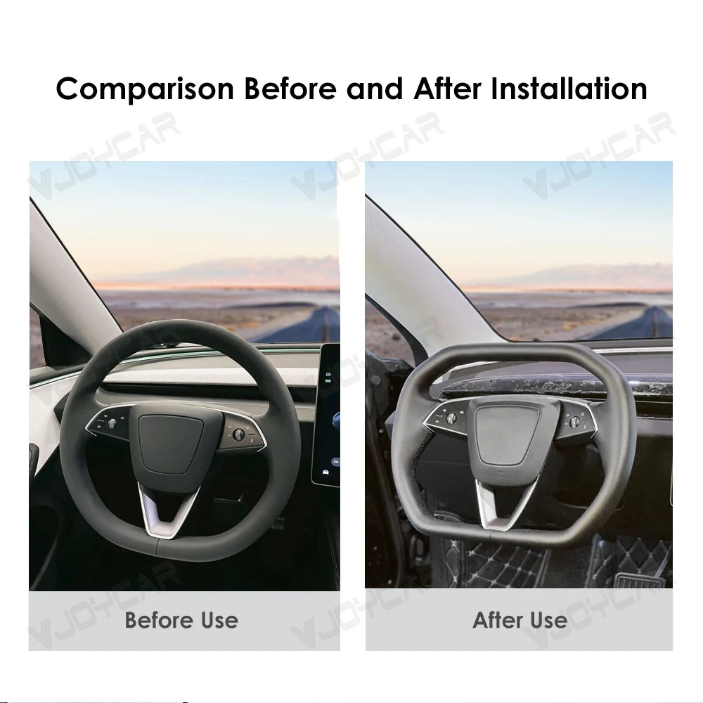 Cybertruck-Style Hexagon Heated Yoke for Model Y Juniper