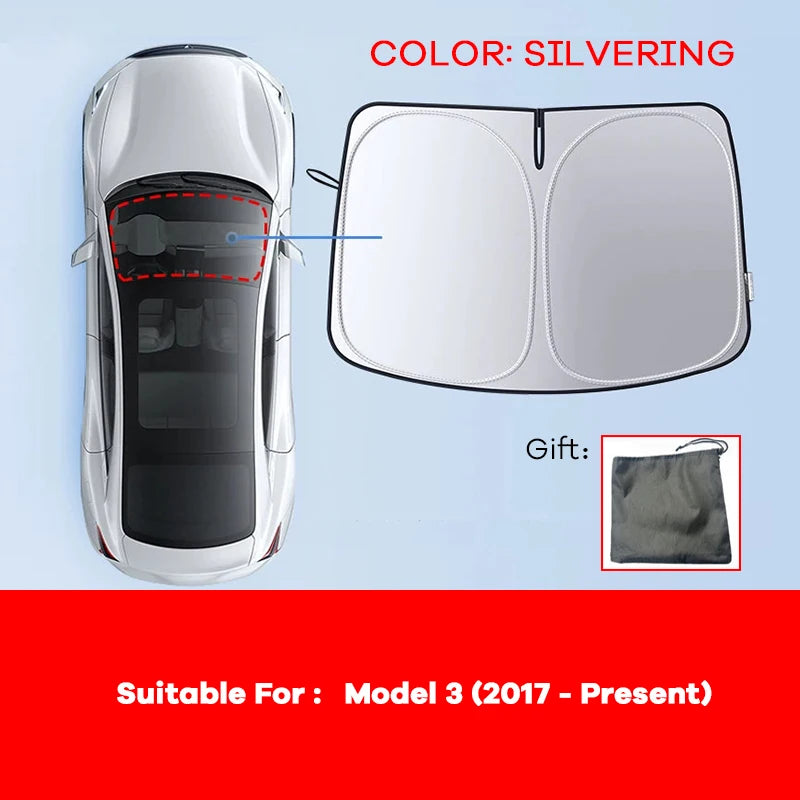 Front Windshield Sunshade for Model 3 & Model Y (2017-2026)