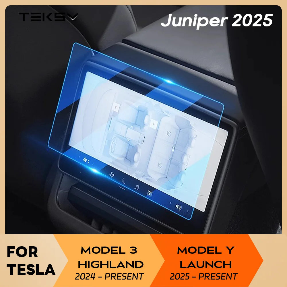 Tempered Glass Rear Display Screen Protector for Model 3 Highland (2024+) & Model Y Juniper (2025+)