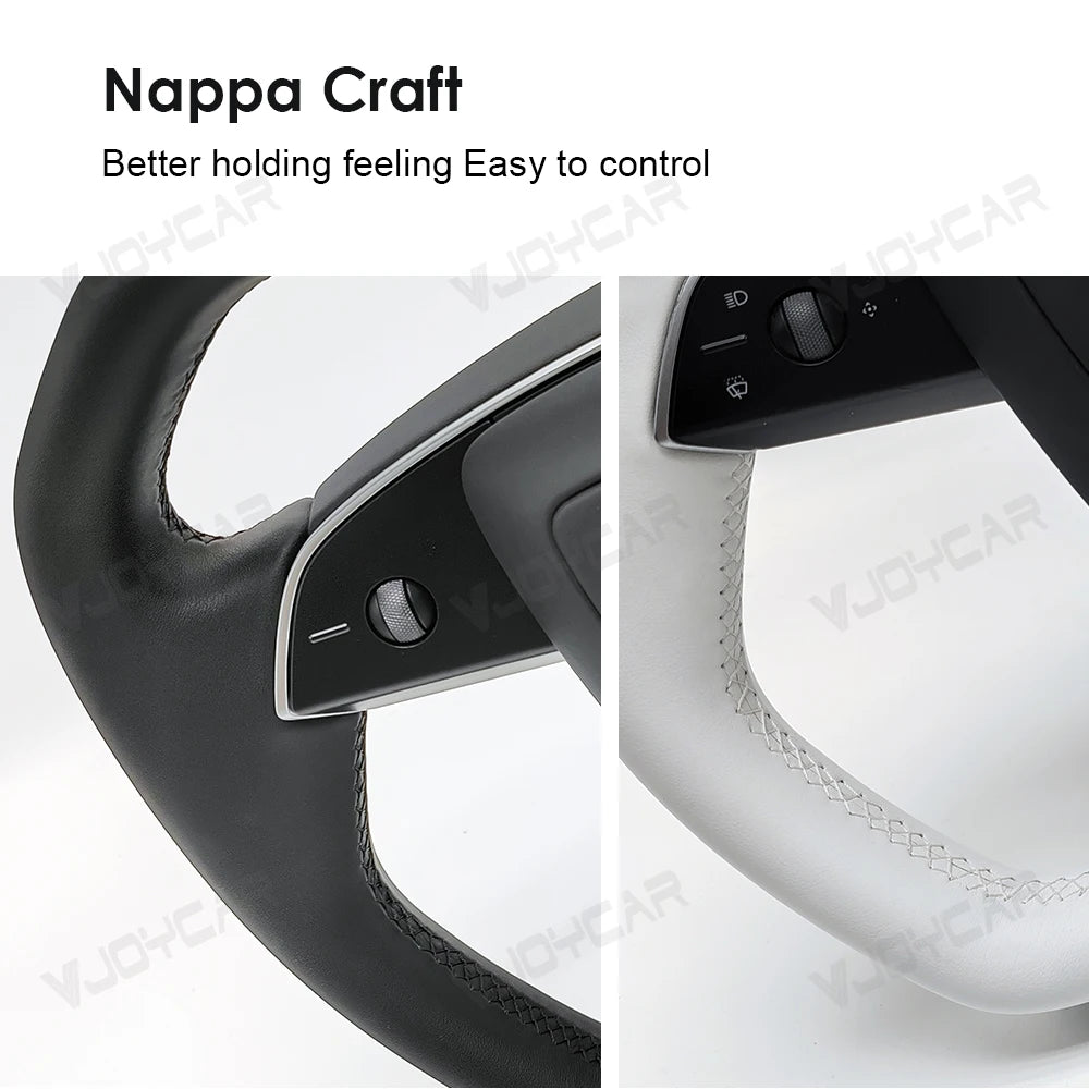 Cybertruck-Style Hexagon Heated Yoke for Model Y Juniper