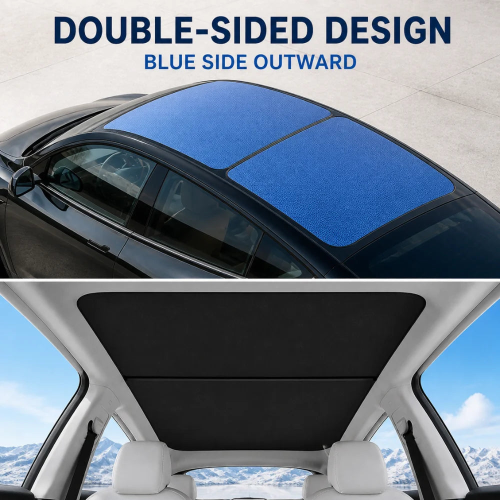 Ice-Blue Glass Roof Sunshade for Model Y (2020-2026)