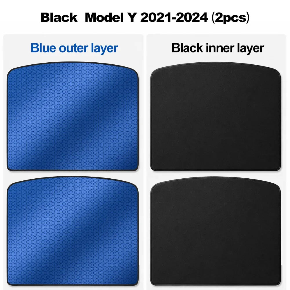 Ice-Blue Glass Roof Sunshade for Model Y (2020-2026)