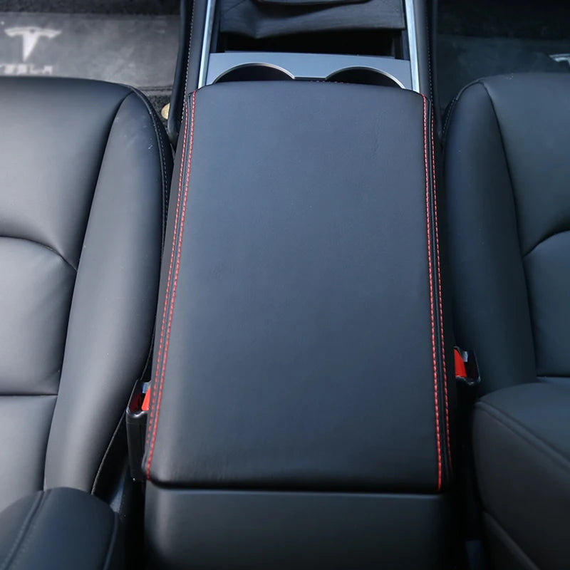 Central Control Armrest Leather Cover for Model 3 / Model Y