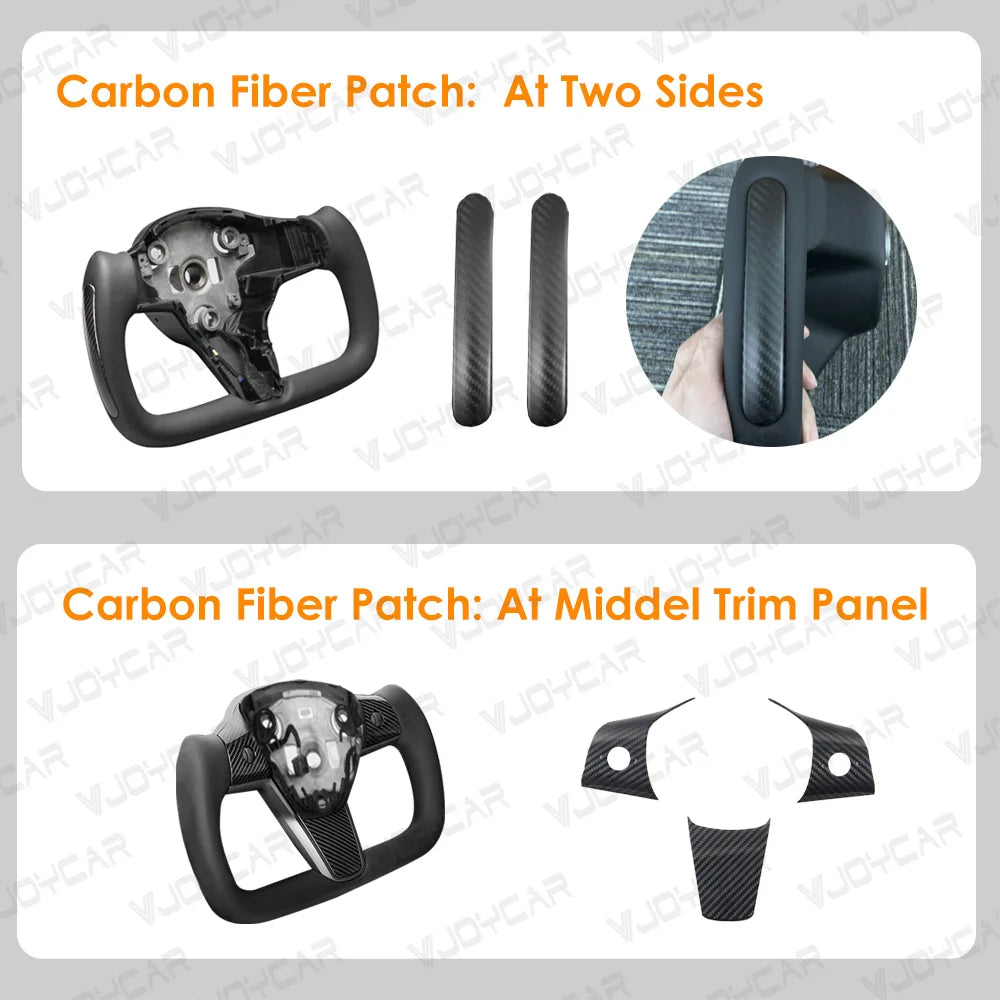Budget Heated Carbon Yoke Steering Wheel for Model 3 / Model Y