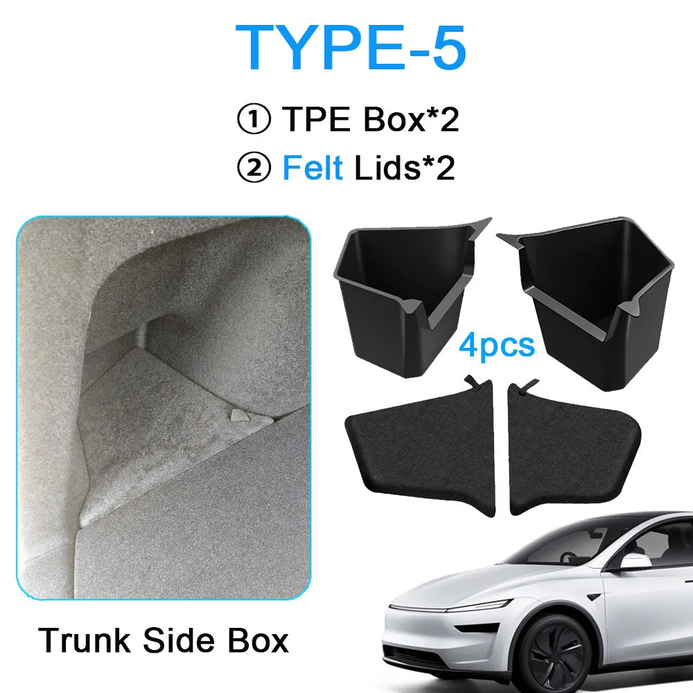 Rear Trunk Side Storage Bin for Model Y Juniper (2025+)