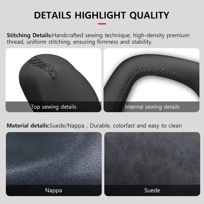 Heated Nappa / Suede Yoke Steering Wheel for Model 3 / Model Y (2017–2023)