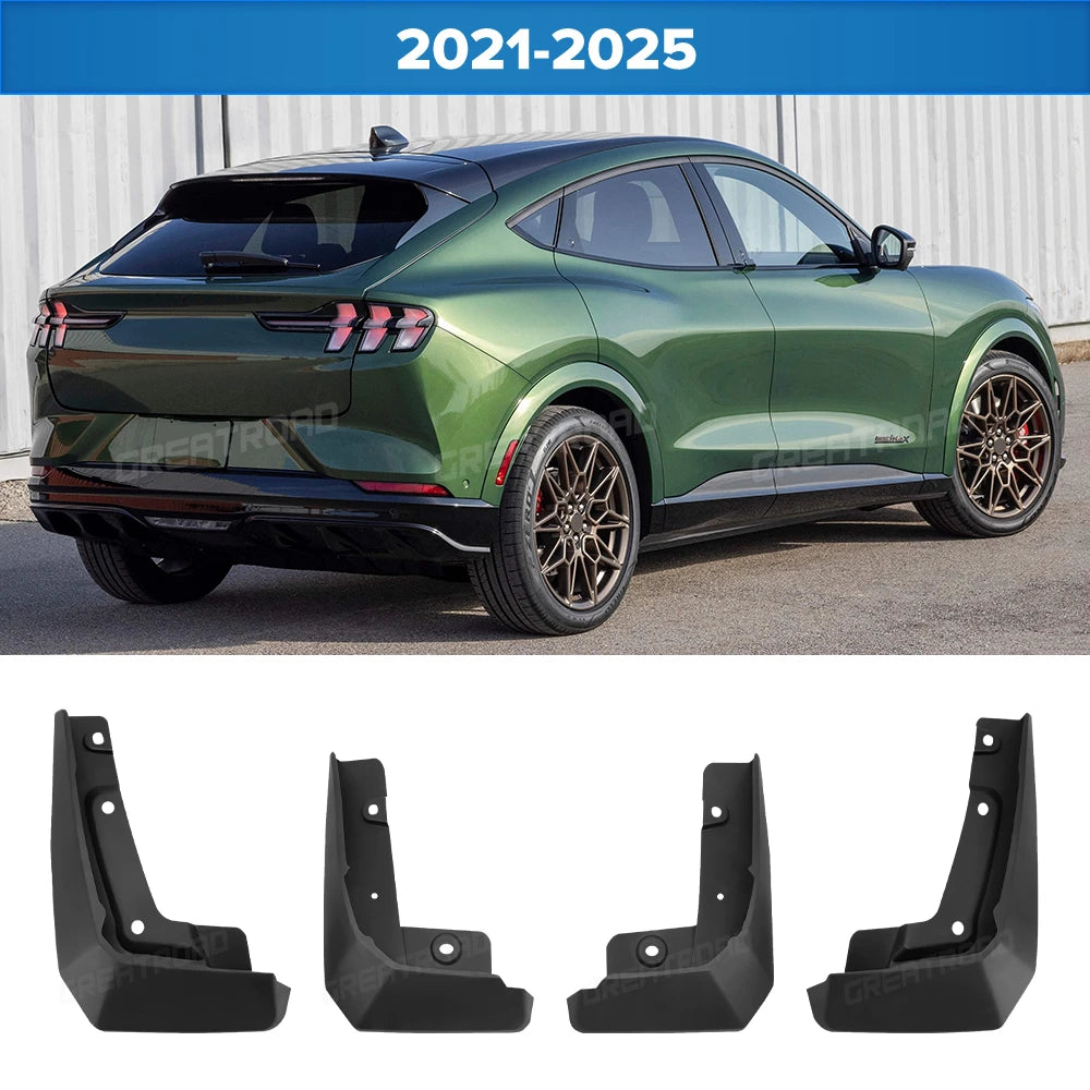 No-Drill Mud Flaps for Mustang Mach-E (2021-2025), Set of 4