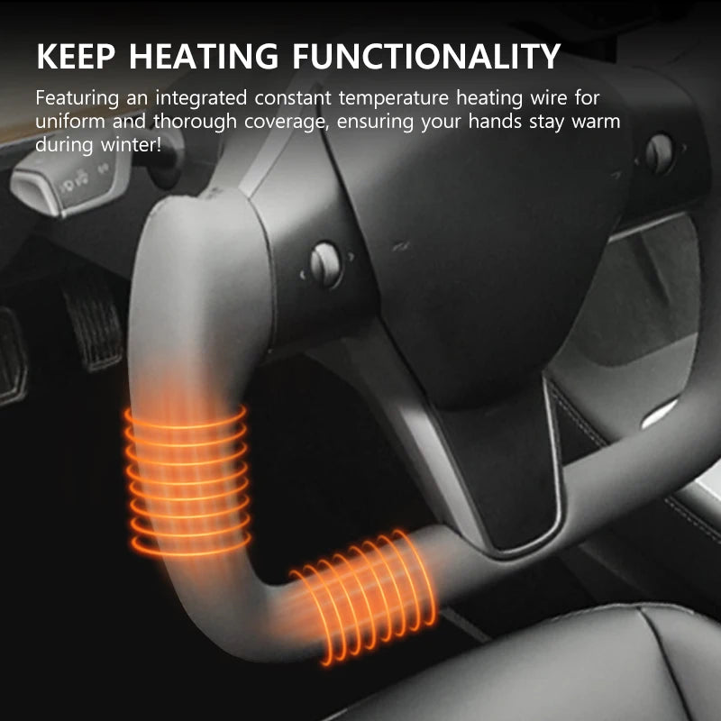 Heated Nappa / Suede Yoke Steering Wheel for Model 3 / Model Y (2017–2023)