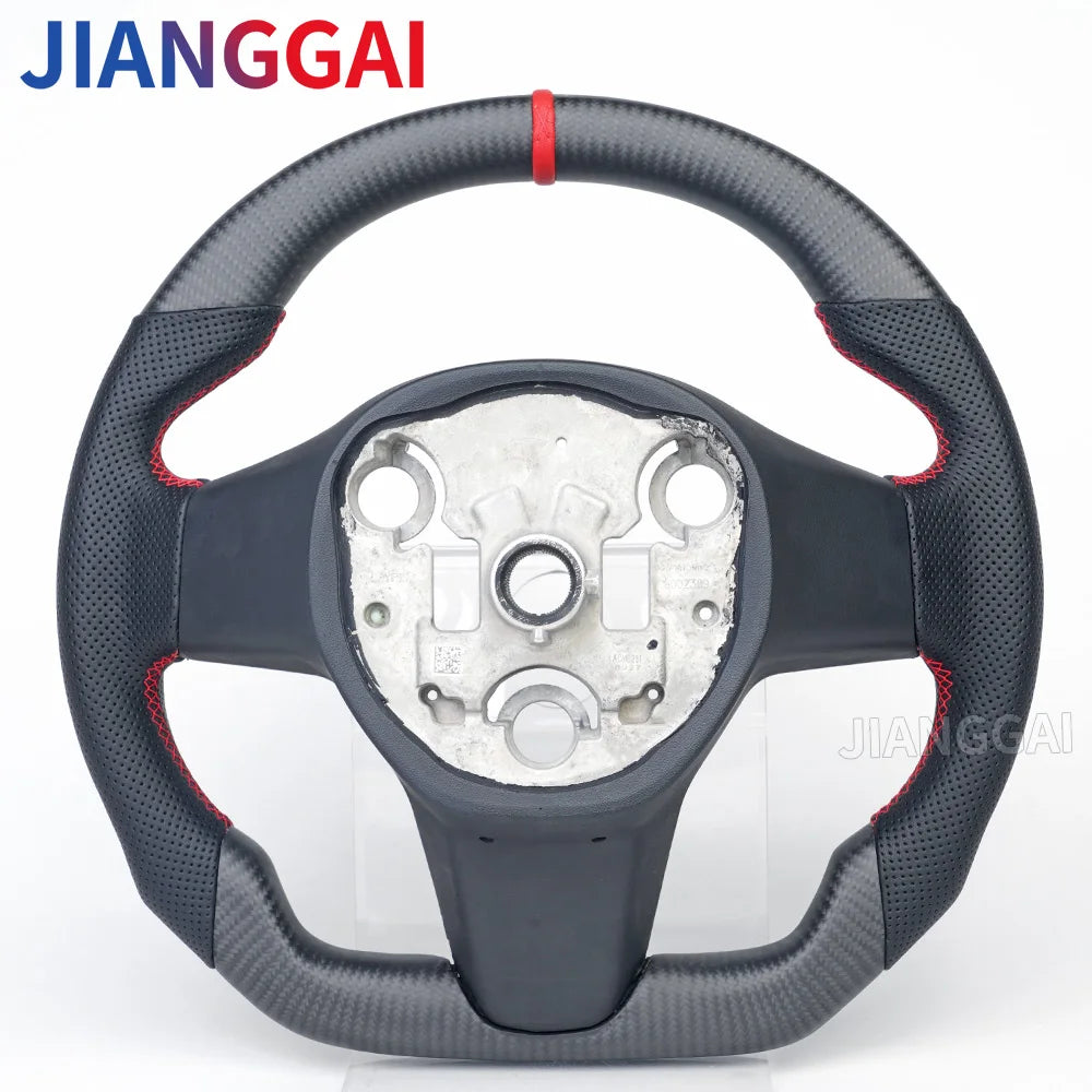 Carbon Fiber Leather Yoke Steering Wheel for Model 3 / Model Y (2018–2024)