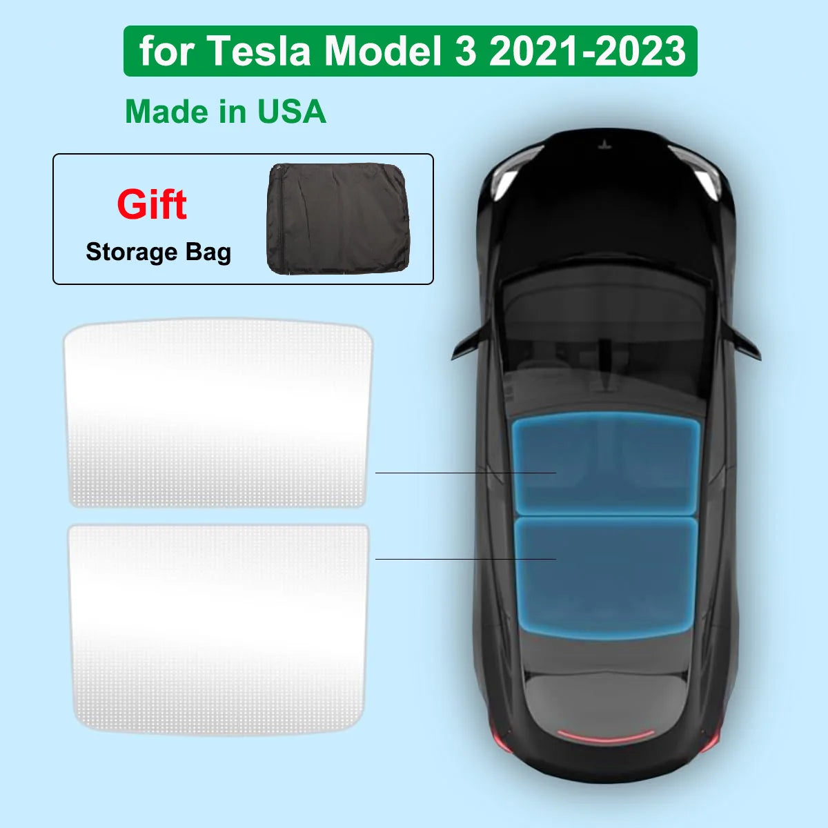 Ice-Cloth Glass Roof Sunshade for Model 3 / Model Y
