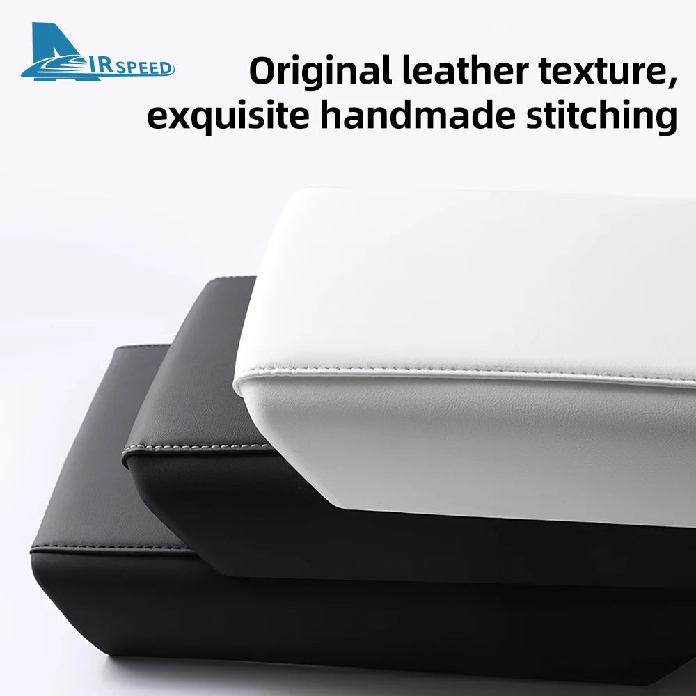 Leather ABS Armrest Box Cover for Model 3 / Model Y (2017-2023)