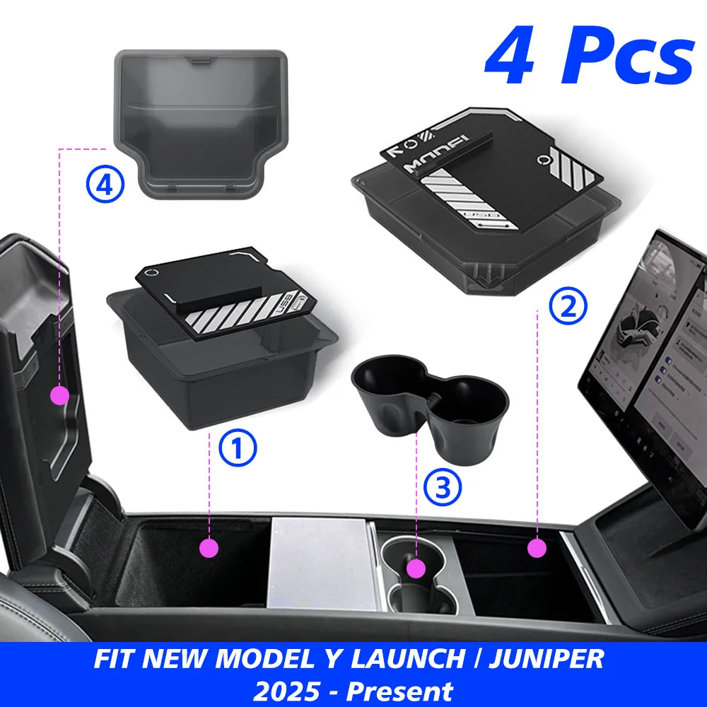 Armrest Storage Tray for Model Y Juniper (2025+)