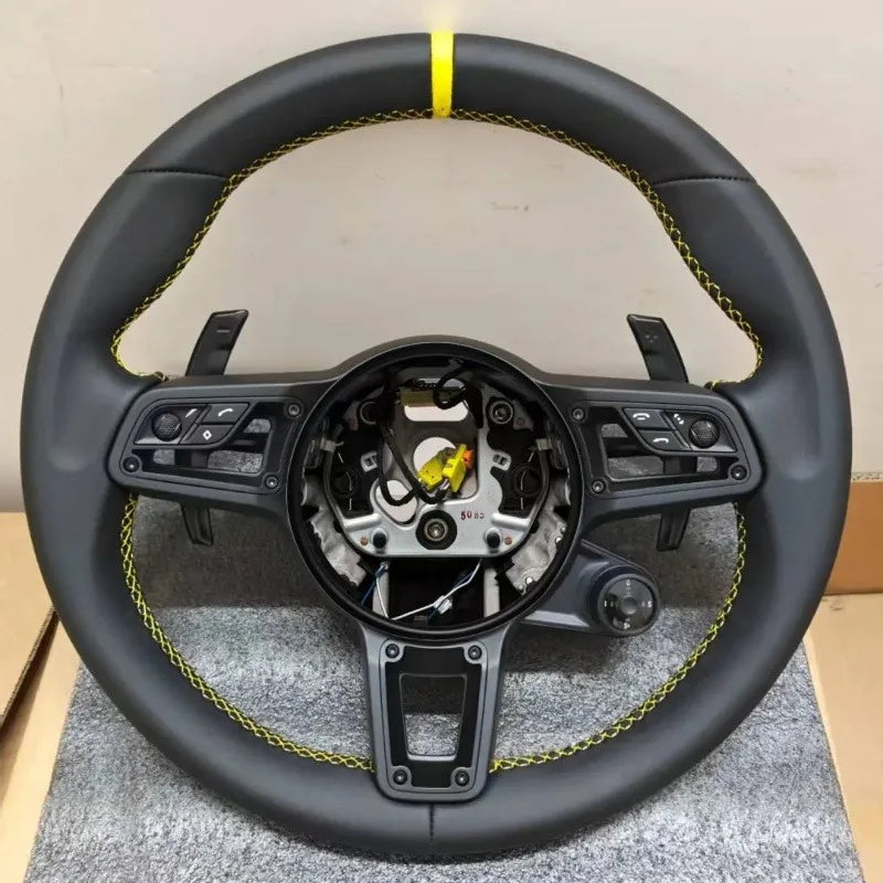 Leather Carbon Fiber Steering Wheel for Porsche Taycan Family