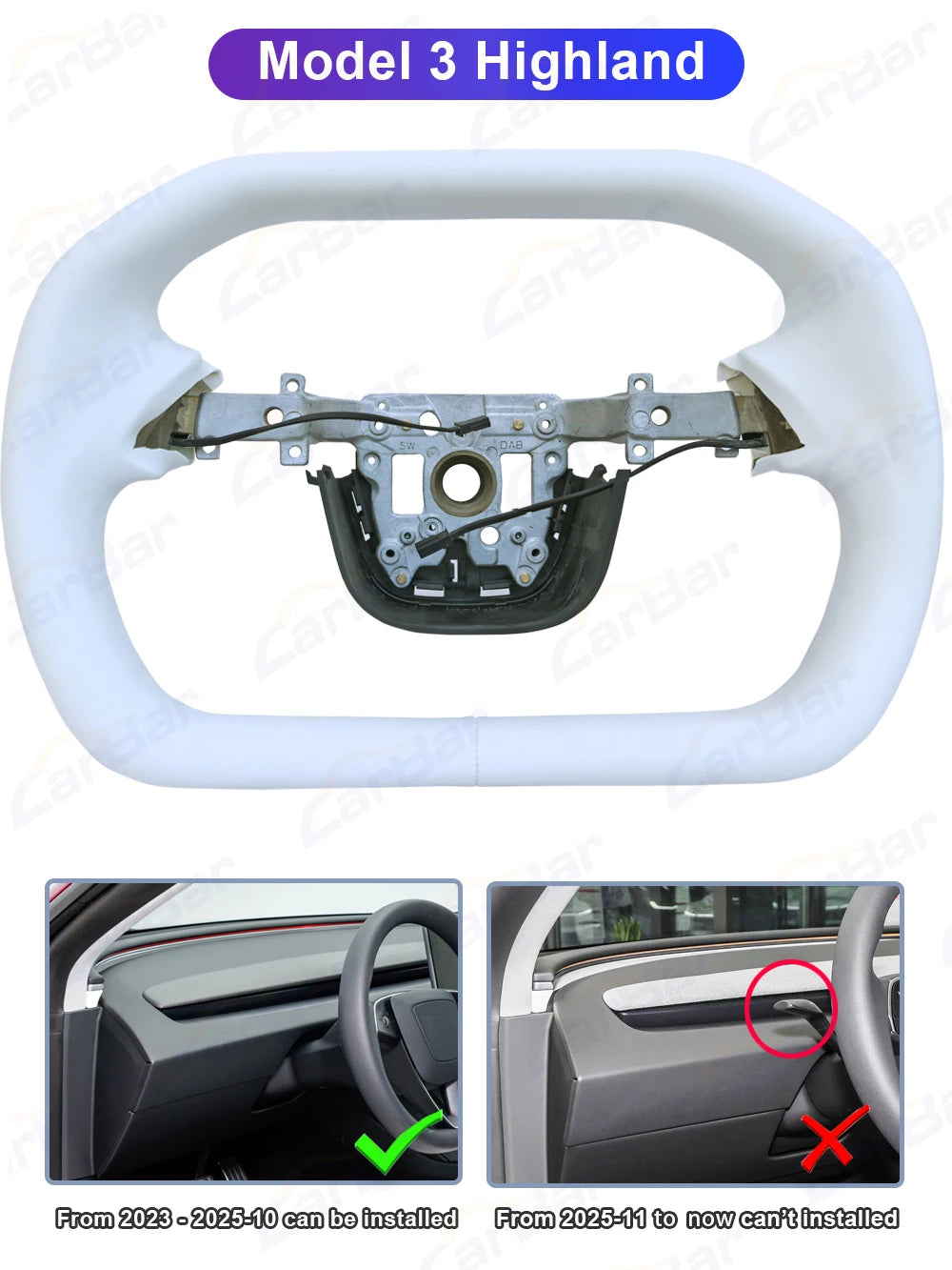 Full Floating Cybertruck-Style Yoke for Model Y Juniper / Model 3 Highland