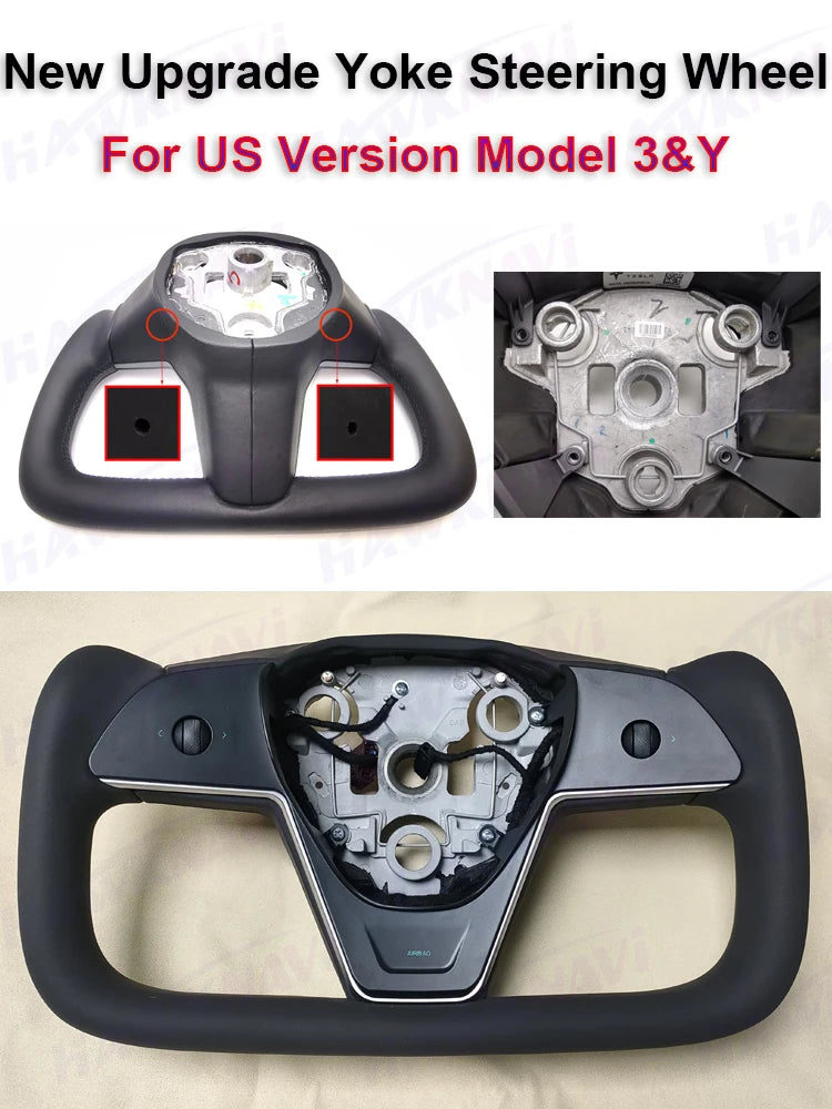 377mm Heated Yoke Steering Wheel for Model 3 / Model Y (2017–2023)