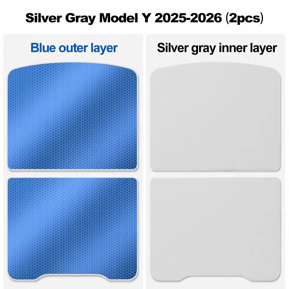 Ice-Blue Glass Roof Sunshade for Model Y (2020-2026)