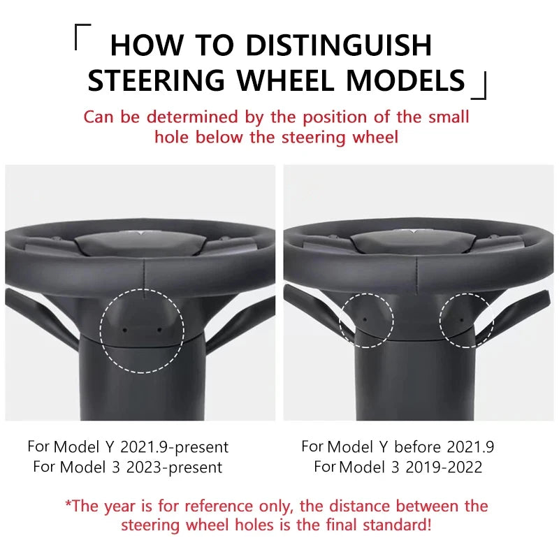 Heated Nappa / Suede Yoke Steering Wheel for Model 3 / Model Y (2017–2023)