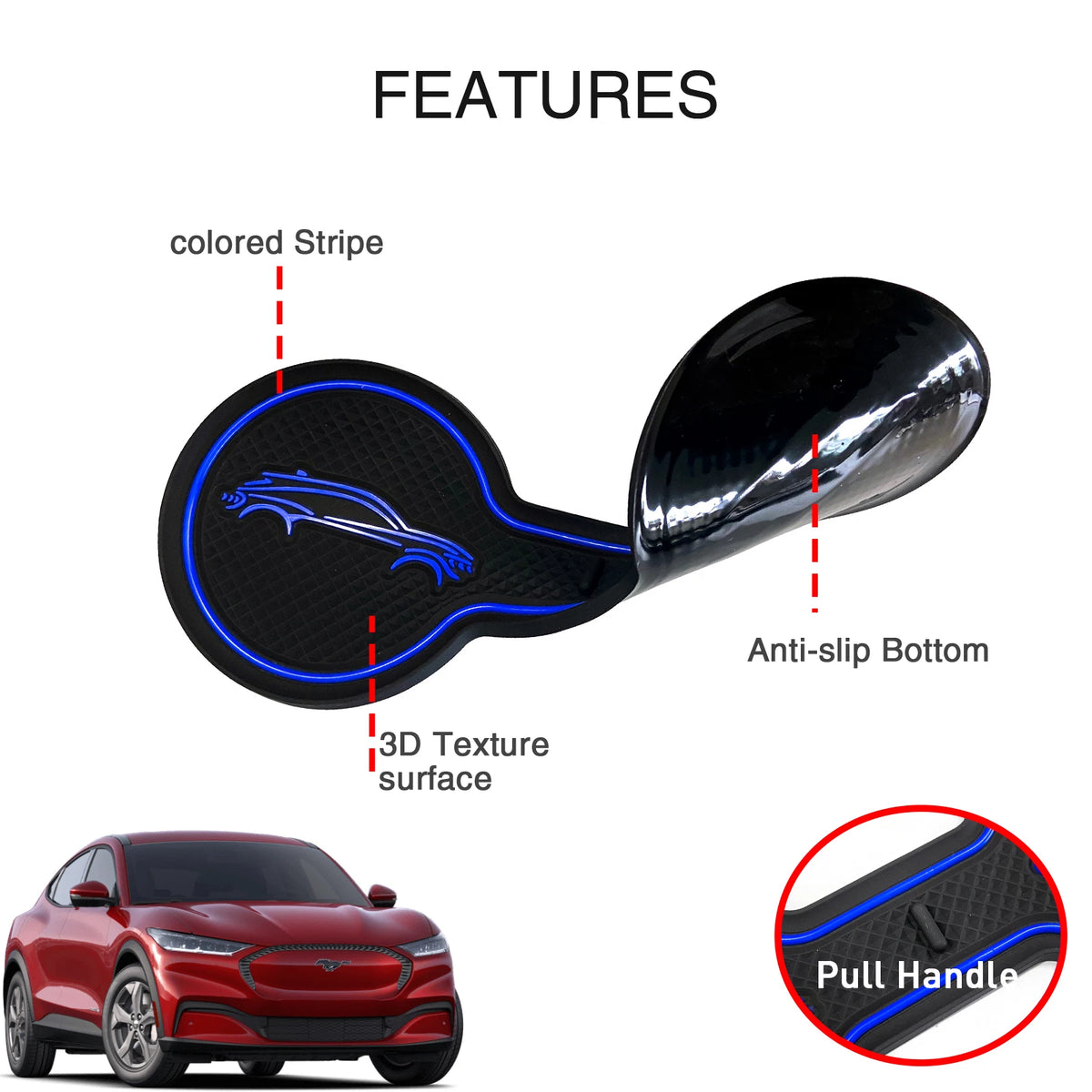 Cup Holder Coaster Inserts for Mustang Mach-E