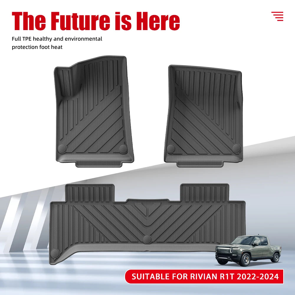 TPE 3D Floor Mats for Rivian R1T (2022-2024)