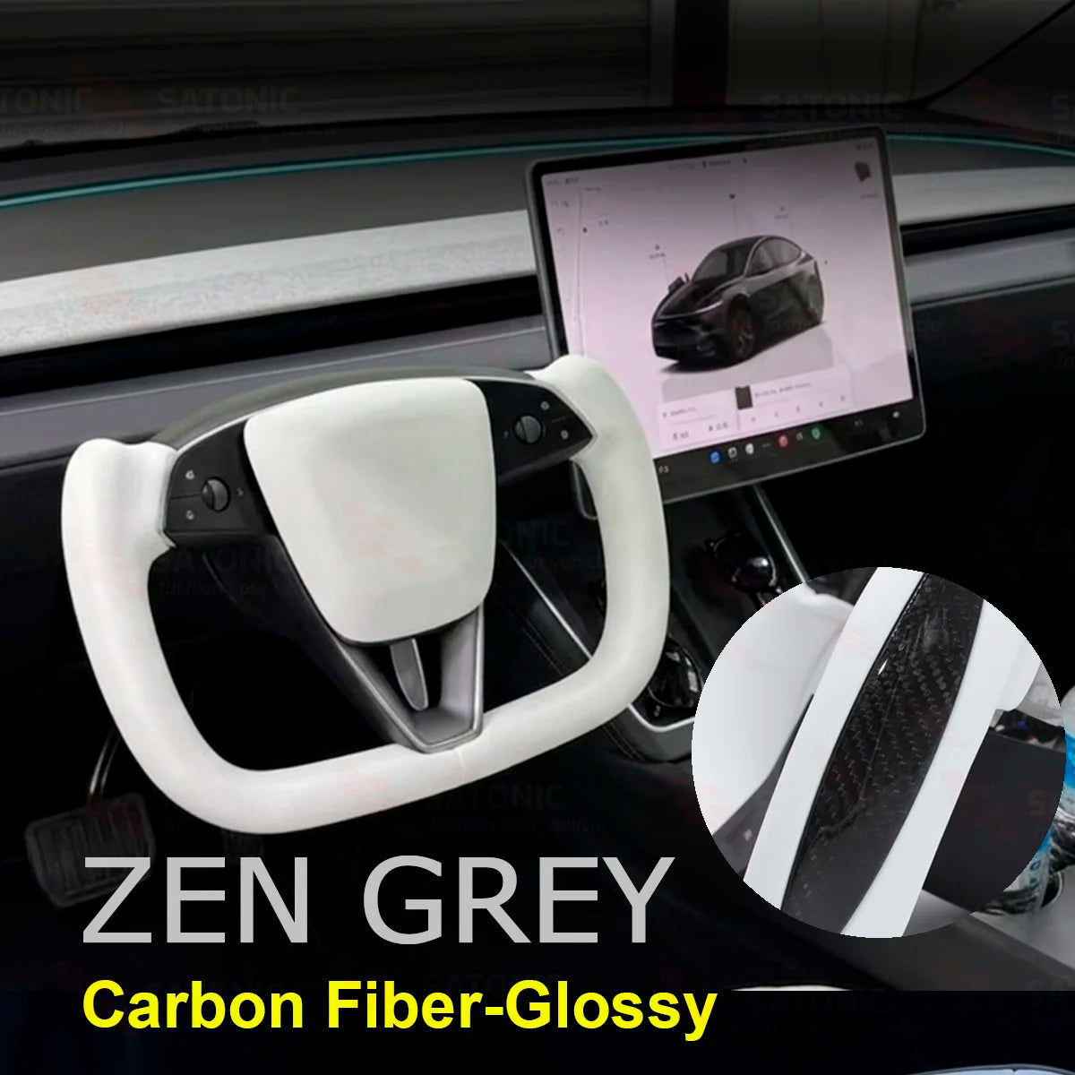 Heated Sports Yoke Steering Wheel for Model Y Juniper — Nappa