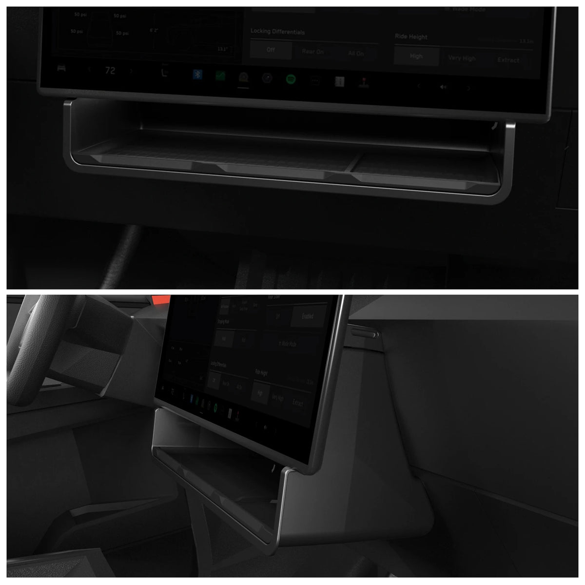 Hidden Under-Console Storage Box for Cybertruck