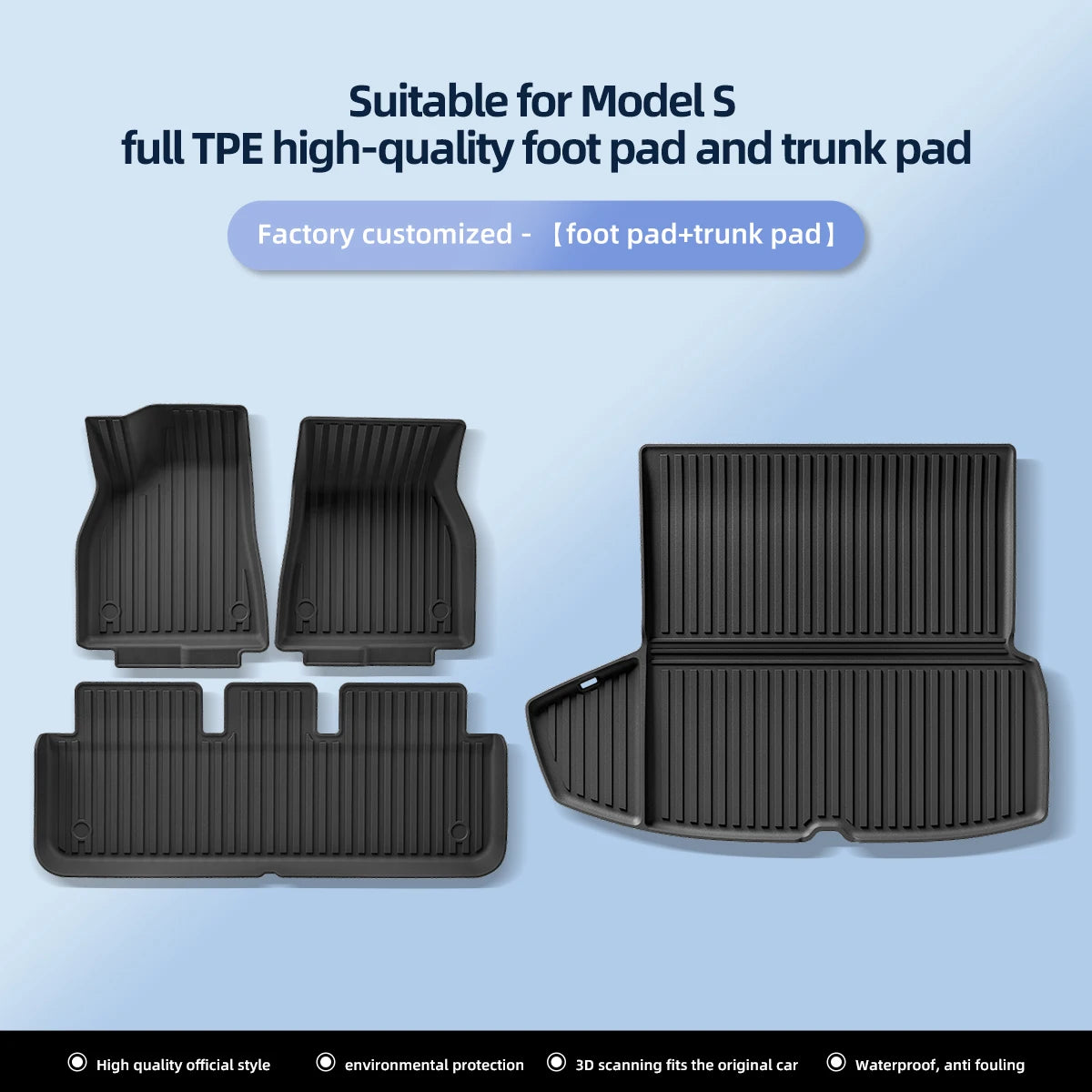 Full-Coverage Floor Liners for Model S (2022+)