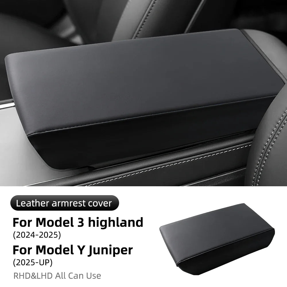 Leather ABS Armrest Cover for Model 3 / Model Y (Style B)