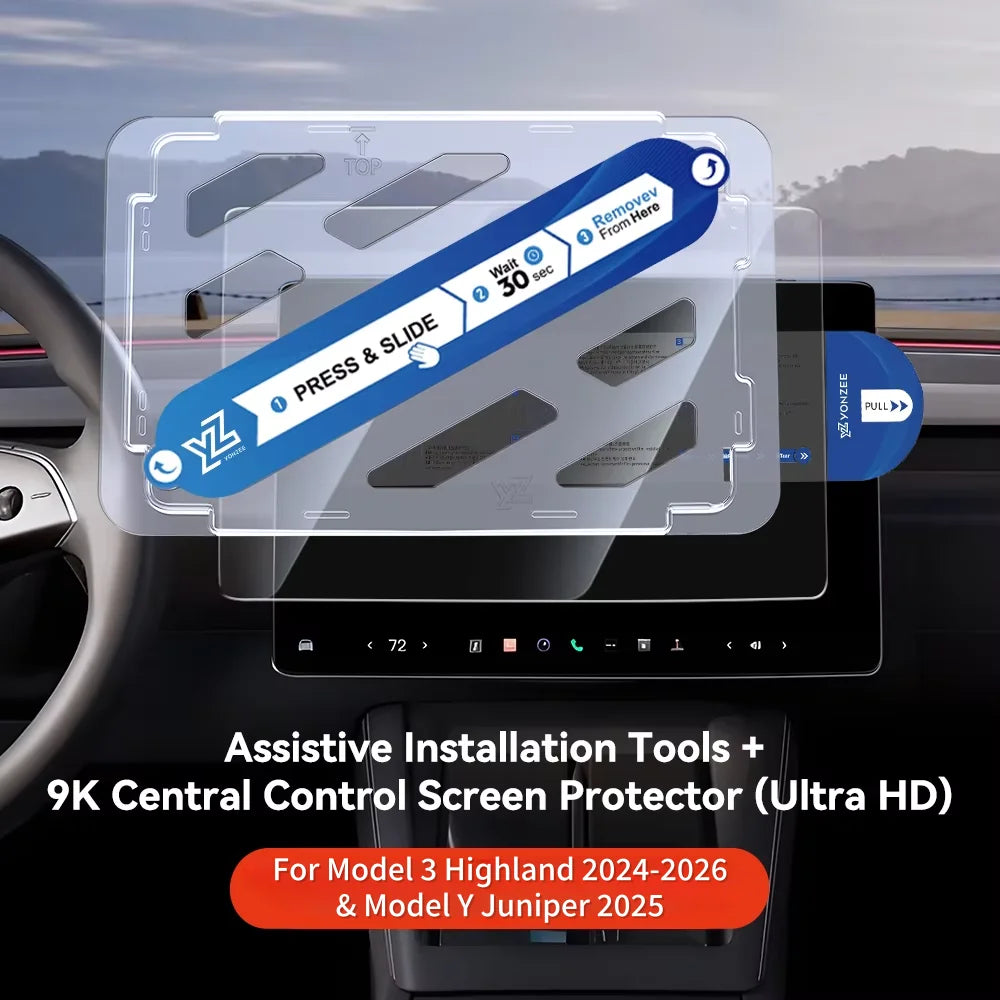 Matte Tempered Glass Screen Protector for Model 3 / Model Y (2021-2023)