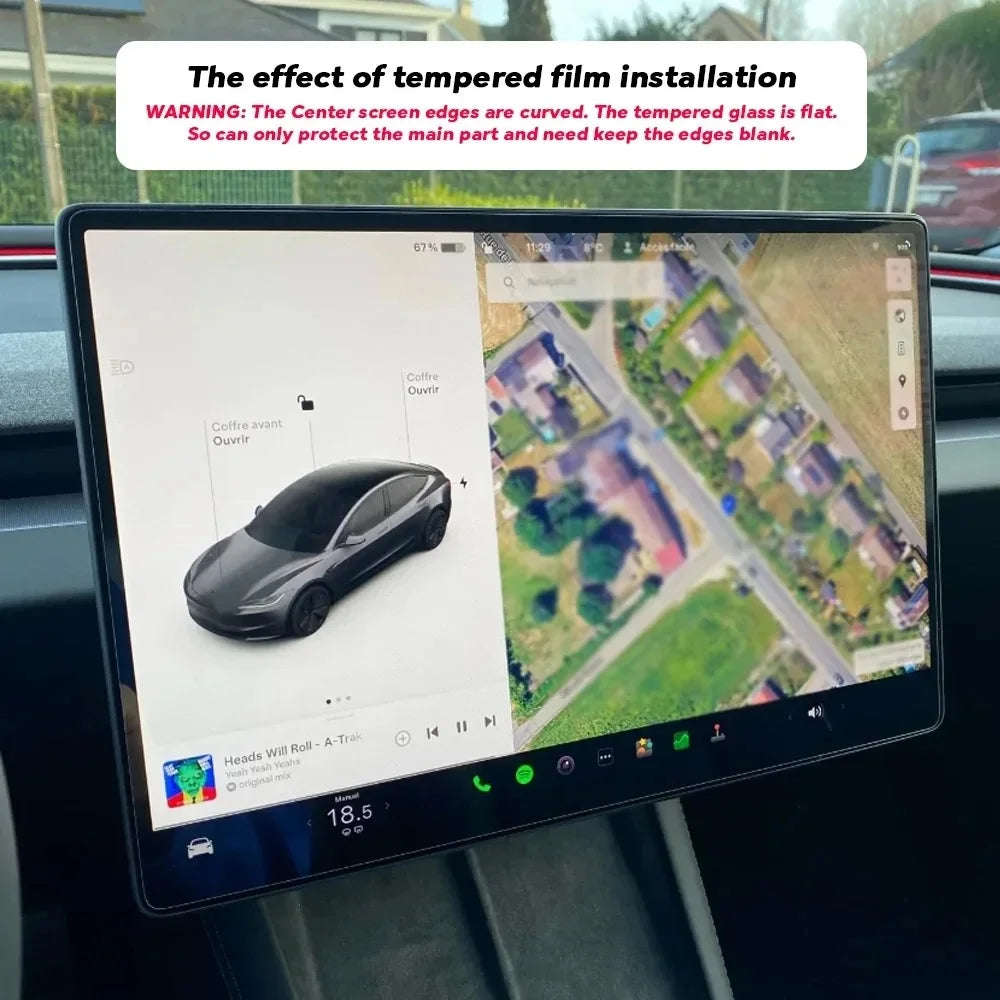 Tempered Glass Rear Display Screen Protector for Model 3 Highland (2024+) & Model Y Juniper (2025+)