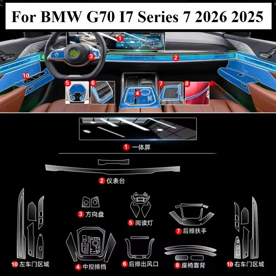 TPU Interior Console Film for BMW i7 G70 (2023-2026)