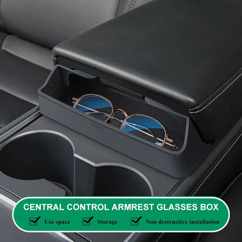 Silicone Center Armrest Storage Box for Model 3 / Model Y (2020-2024)