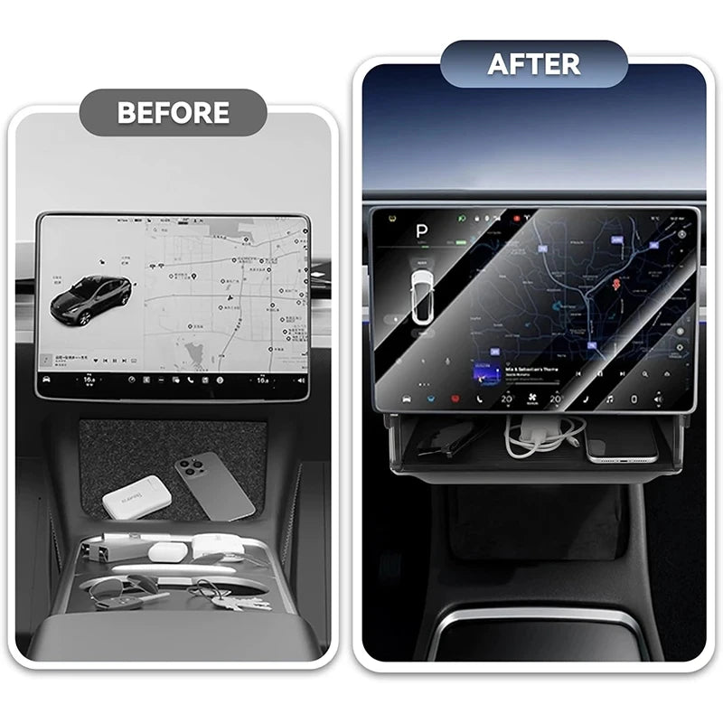 Under-Screen Hidden Storage Box for Model 3 (2019-2023)