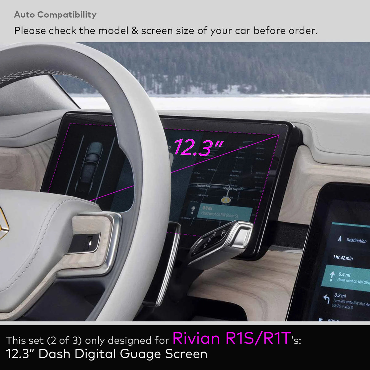 3-Piece Screen Protector Kit for Rivian R1T & R1S